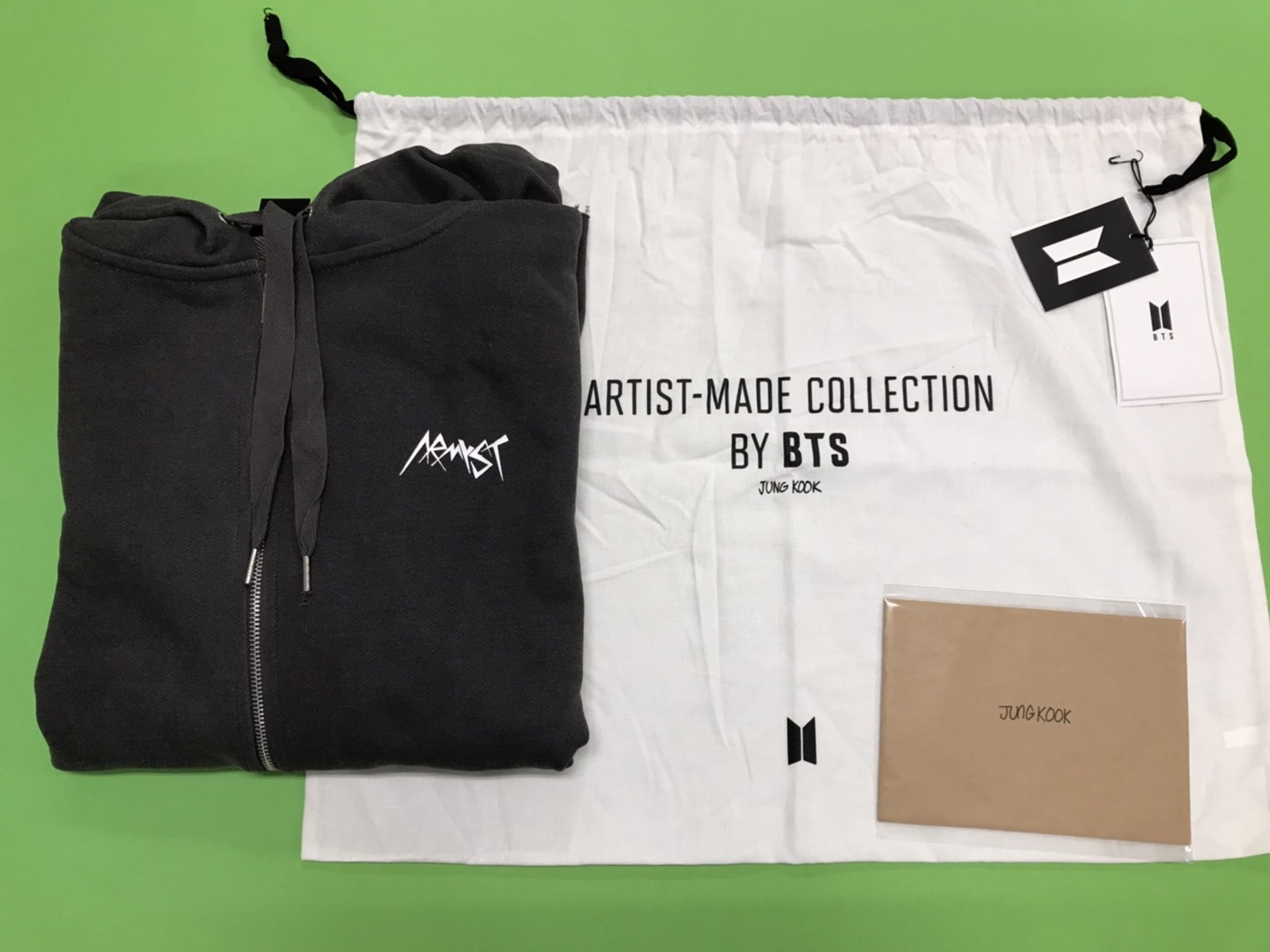 BTS ARTIST-MADE ジョングク　ジップアップフーディ　ブラック　XL