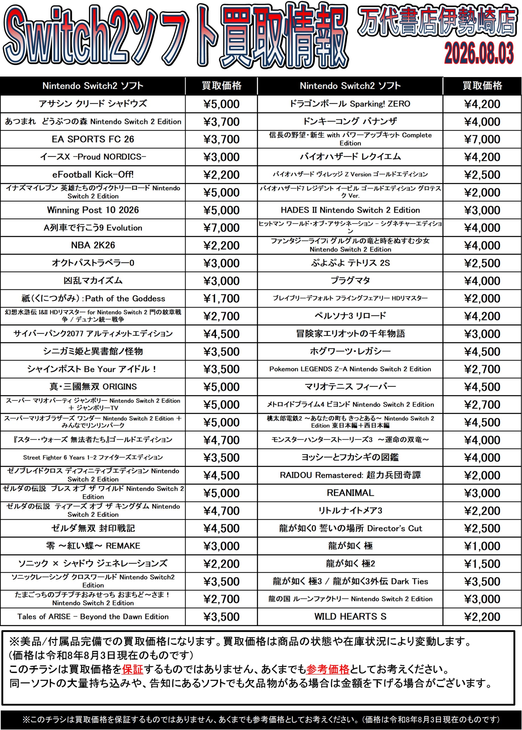 任天堂スイッチ☆☆多少の値下げ交渉可能です！！即発可 ゲーム＊Switch 他任天堂系 WEBチラシ - 万代書店 伊勢崎店