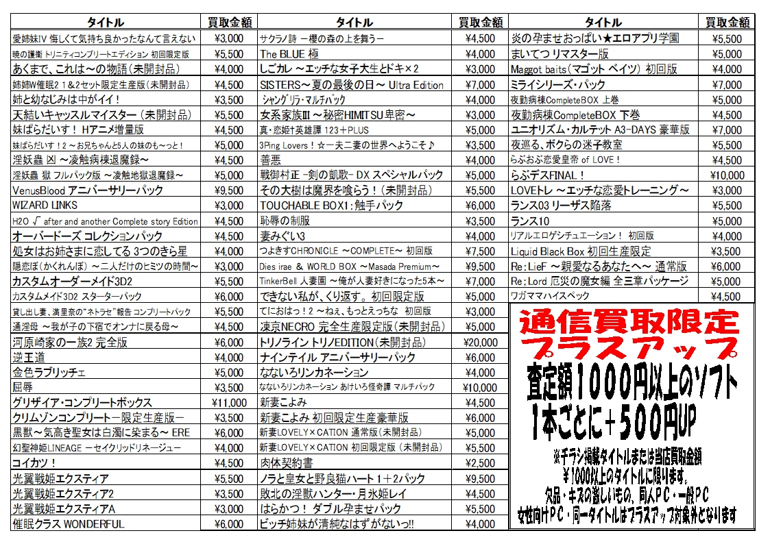 通信買取 | 万代書店 山梨本店